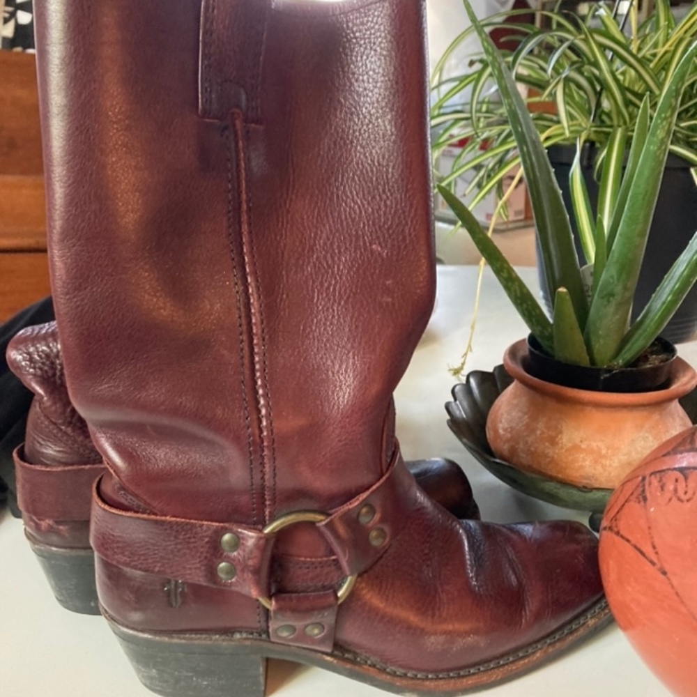 Vintage Frye Leather Harness Boots 6.5 Women’s
